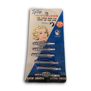 *rare* 6 Vintage Tiny-Top Tiny Curlers 30s 40s 50s Retro Hair Wavy Updo